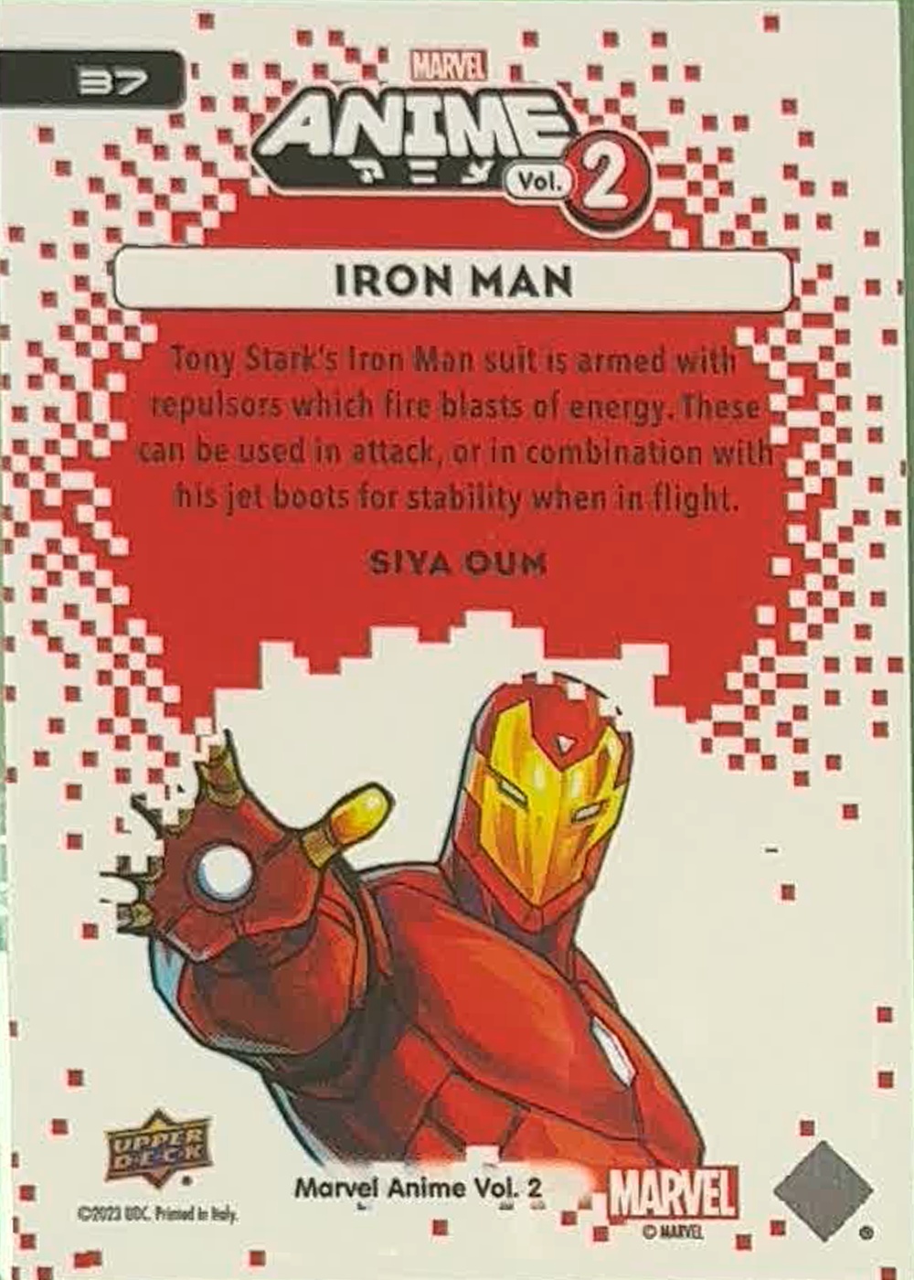 Iron Man back card image