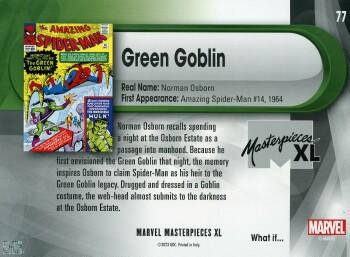 Green Goblin back card image