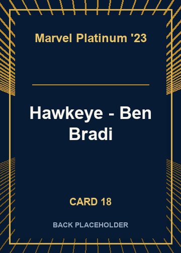 Hawkeye - Ben Bradi back card image