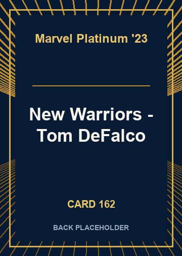New Warriors - Tom DeFalco back card image