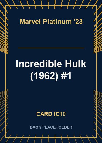 Incredible Hulk (1962) #1 back card image