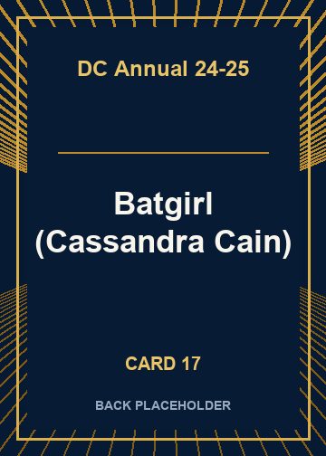 Batgirl (Cassandra Cain) back artwork