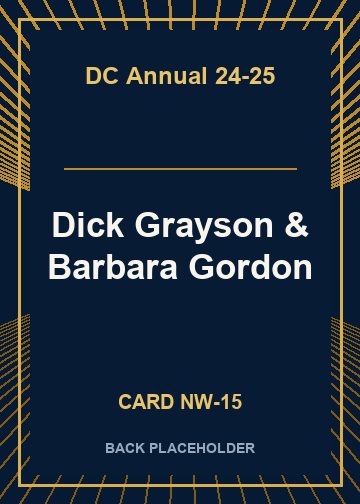 Dick Grayson & Barbara Gordon back card image