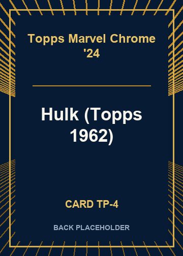 Hulk (Topps 1962) back card image