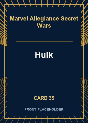 Hulk front artwork