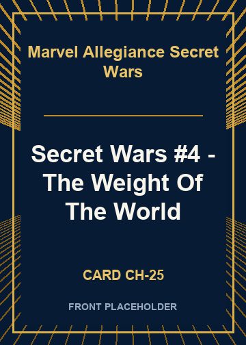 Secret Wars #4 - The Weight Of The World card thumbnail