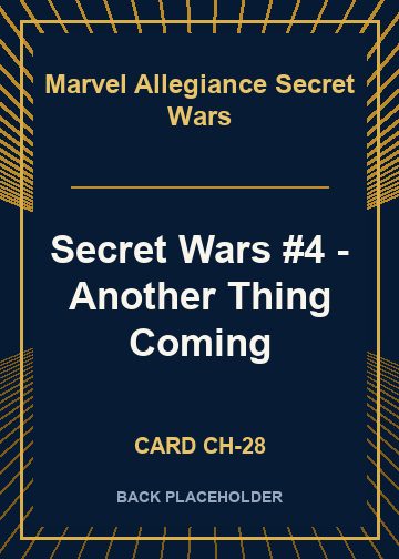 Secret Wars #4 - Another Thing Coming back card image