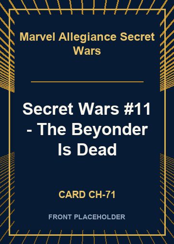 Secret Wars #11 - The Beyonder Is Dead card thumbnail