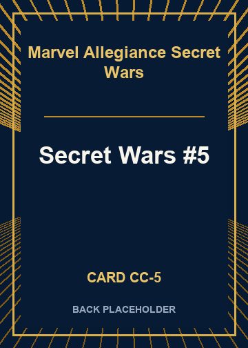 Secret Wars #5 back card image