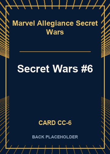 Secret Wars #6 back card image