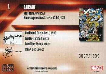 Arcade back artwork