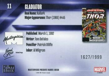 Gladiator back artwork
