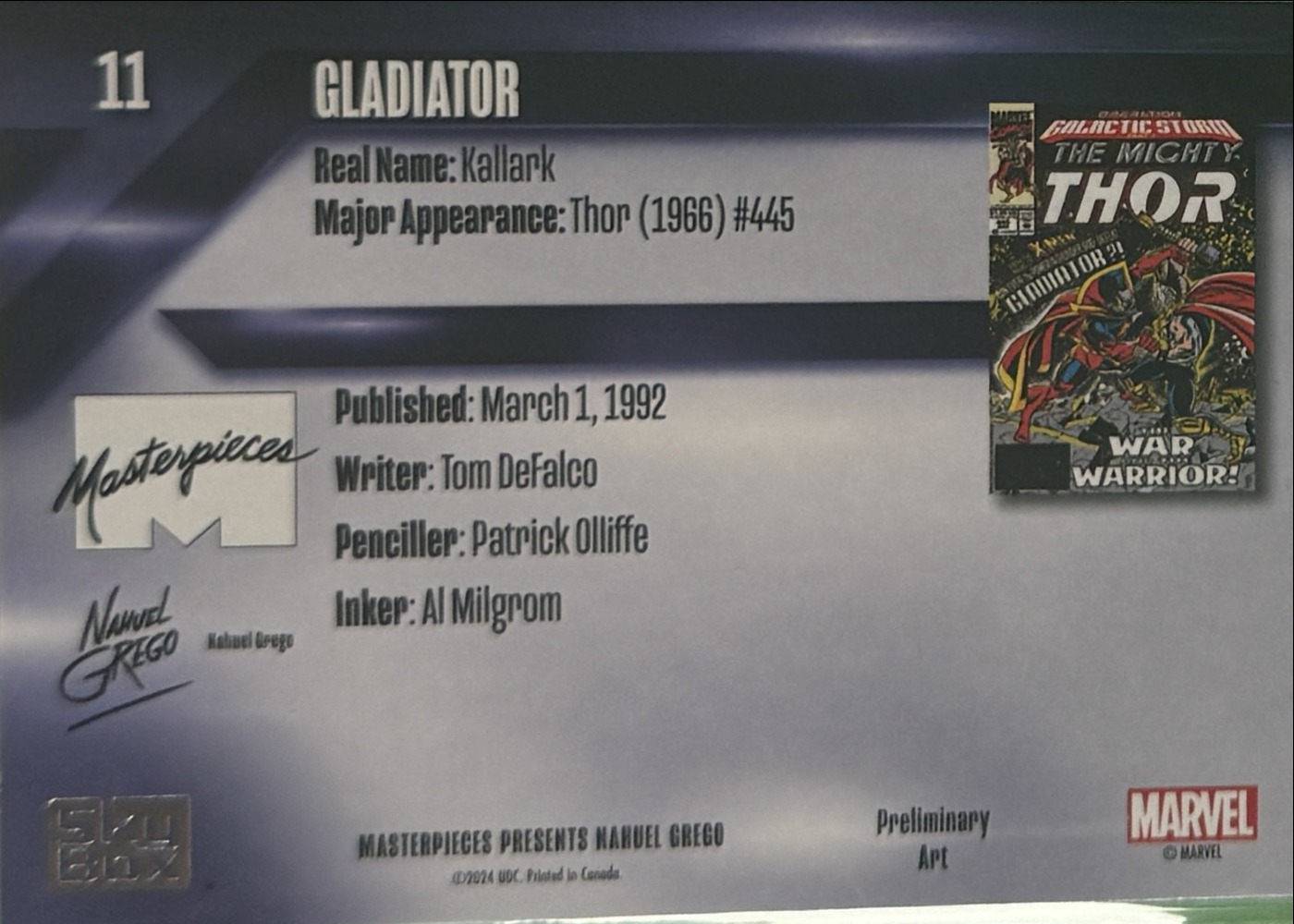 Gladiator back card image