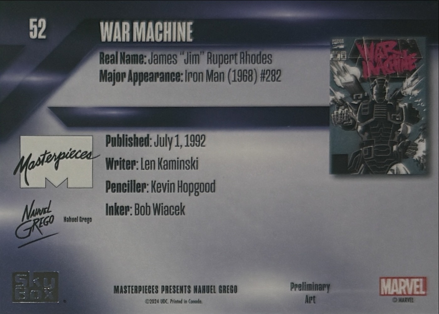 War Machine back card image