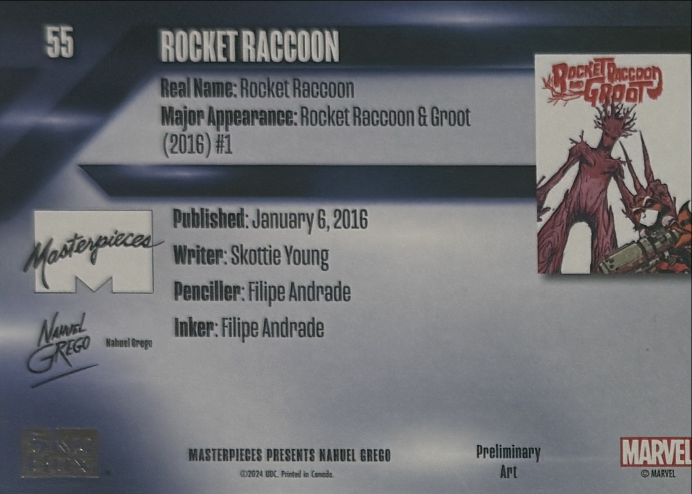 Rocket Raccoon back card image