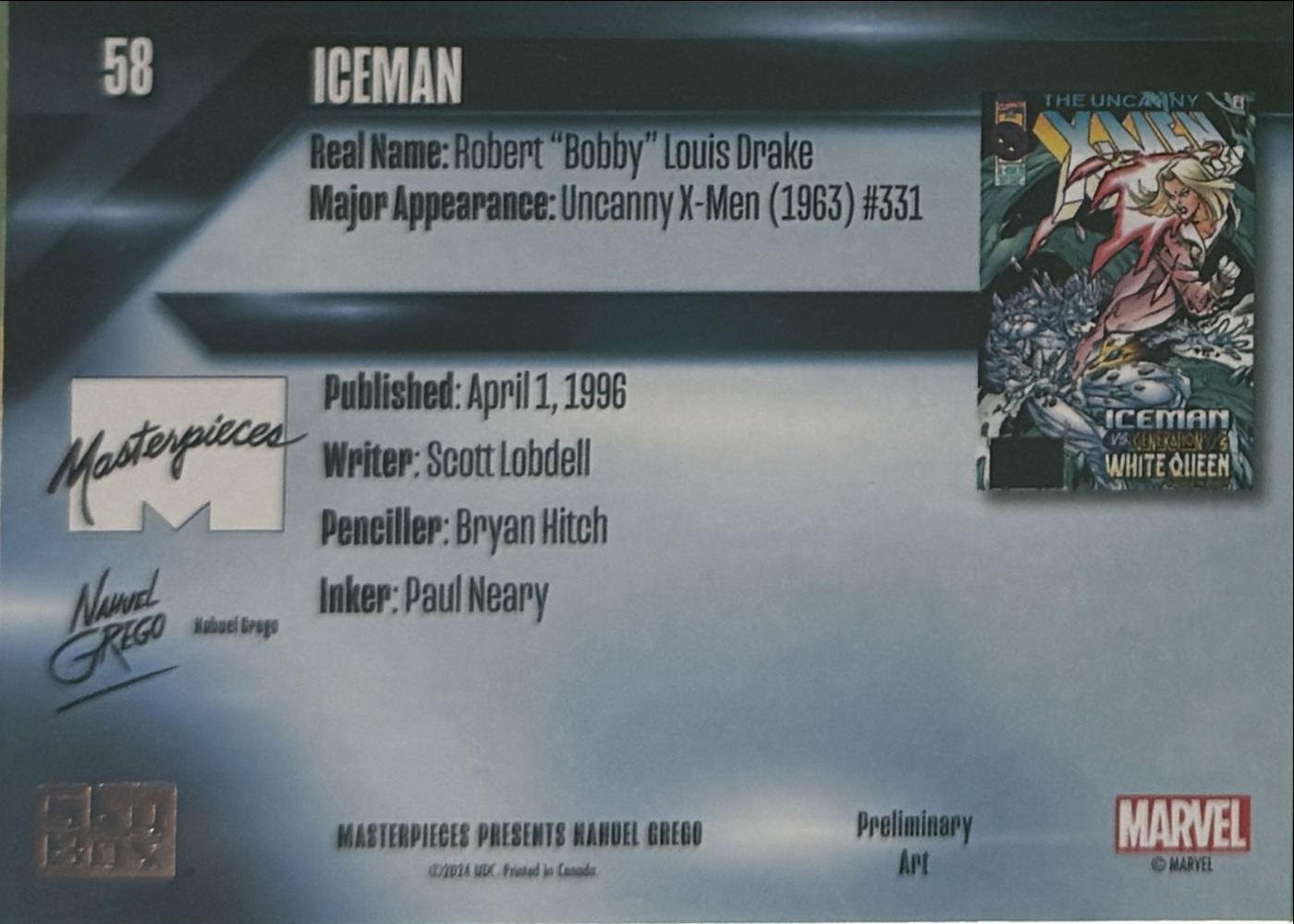 Iceman back card image