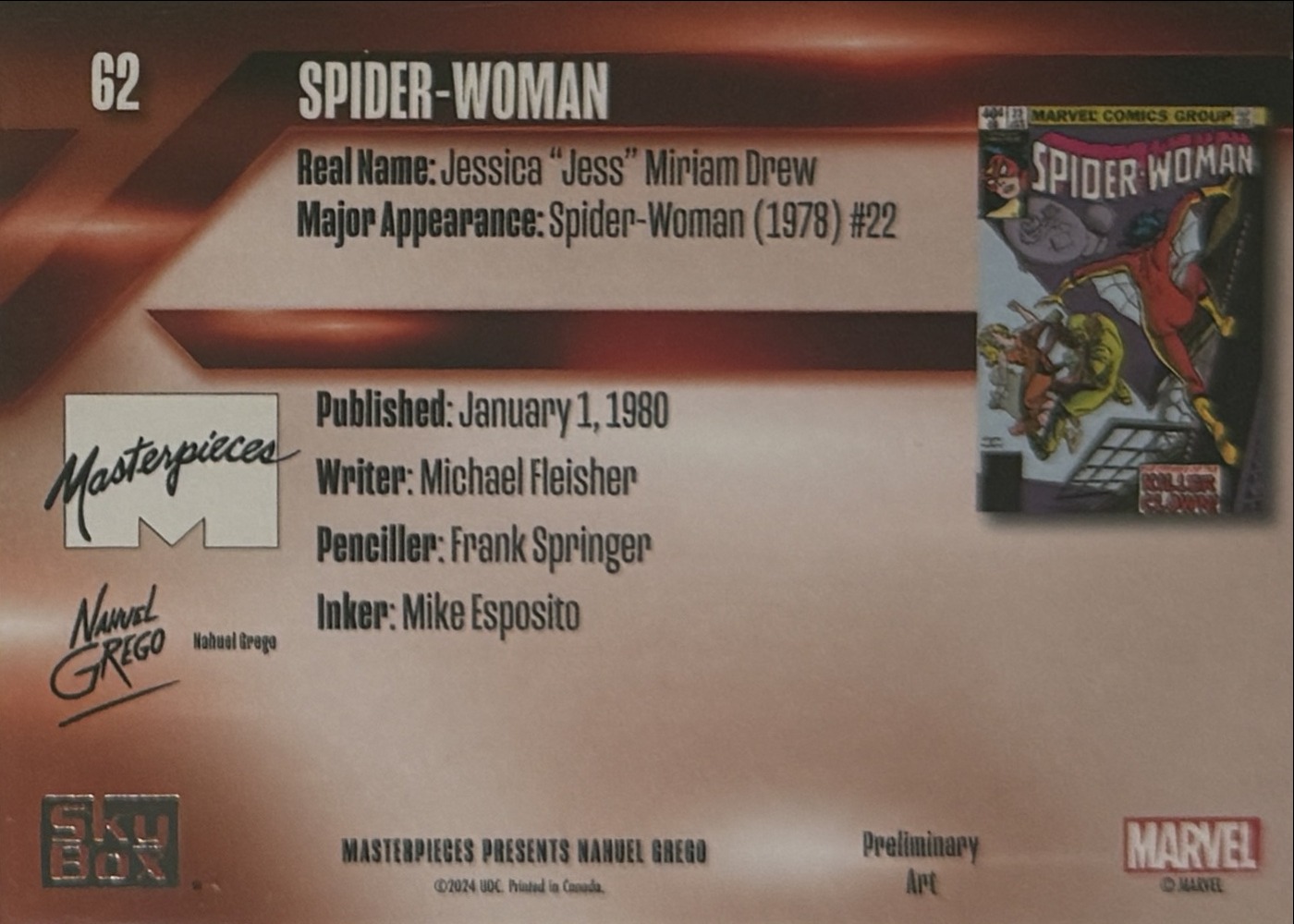 Spider-Woman back card image