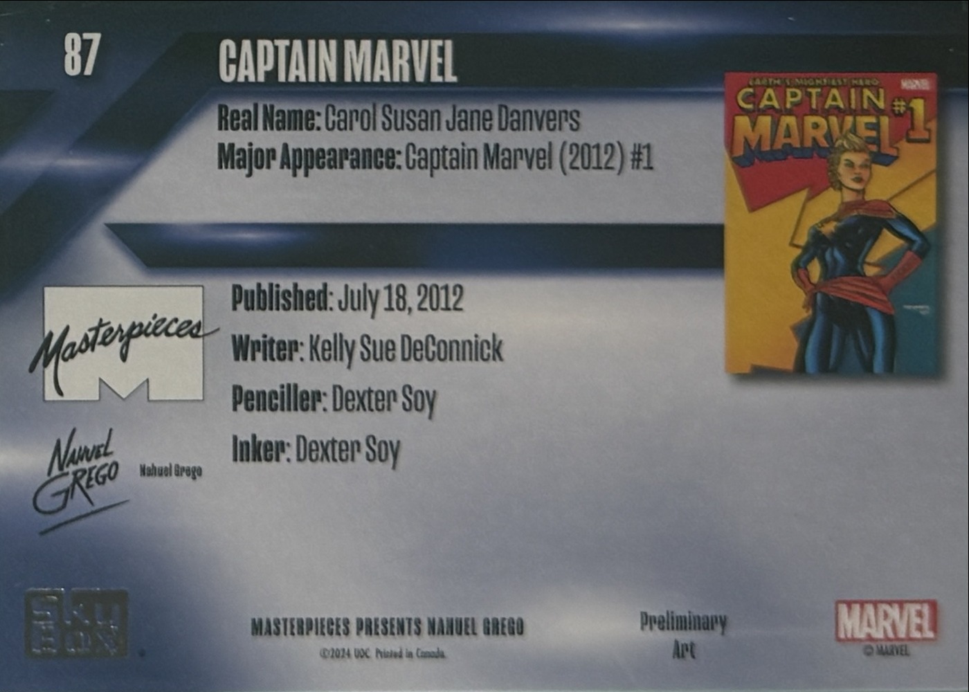 Captain Marvel back card image