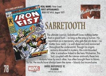 Sabretooth back card image