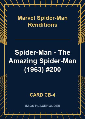 Spider-Man - The Amazing Spider-Man (1963) #200 back card image