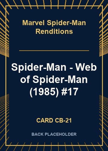 Spider-Man - Web of Spider-Man (1985) #17 back card image
