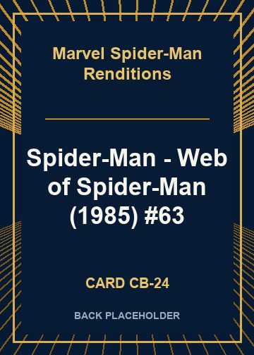 Spider-Man - Web of Spider-Man (1985) #63 back card image