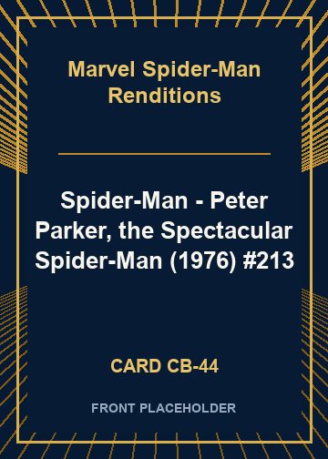 Spider-Man - Peter Parker, the Spectacular Spider-Man (1976) #213 card thumbnail