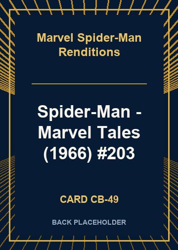 Spider-Man - Marvel Tales (1966) #203 back card image