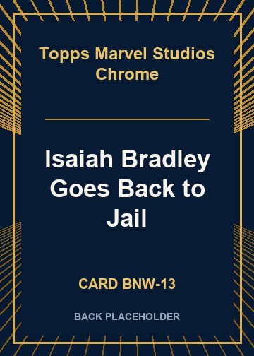 Isaiah Bradley Goes Back to Jail back card image