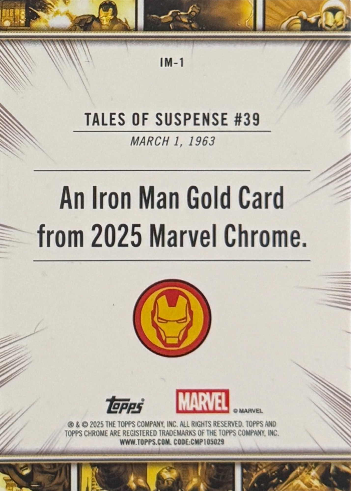 Iron Man back card image