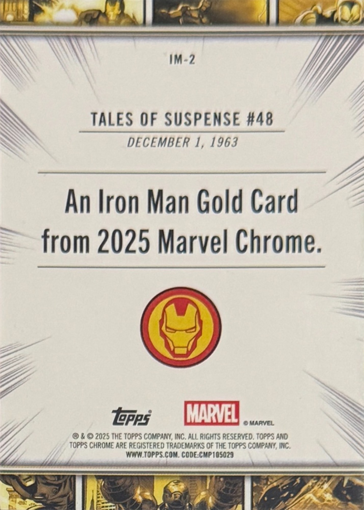 Iron Man back card image