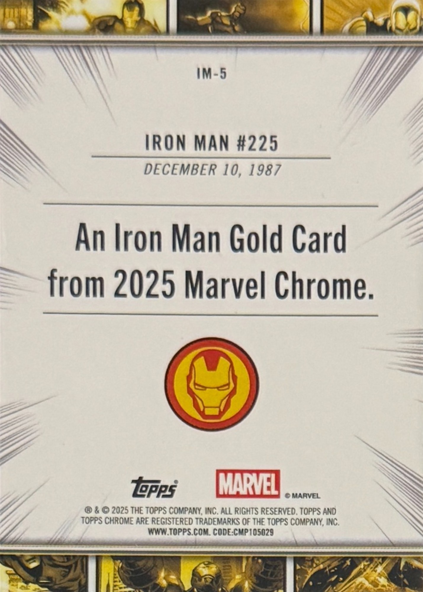 Iron Man back card image