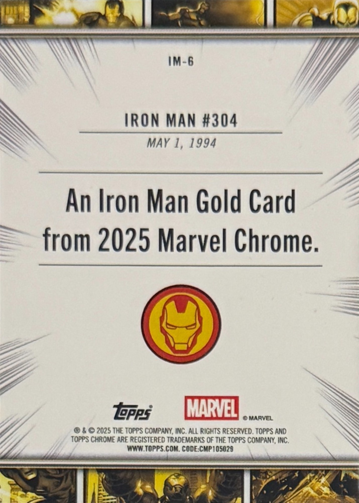 Iron Man back card image
