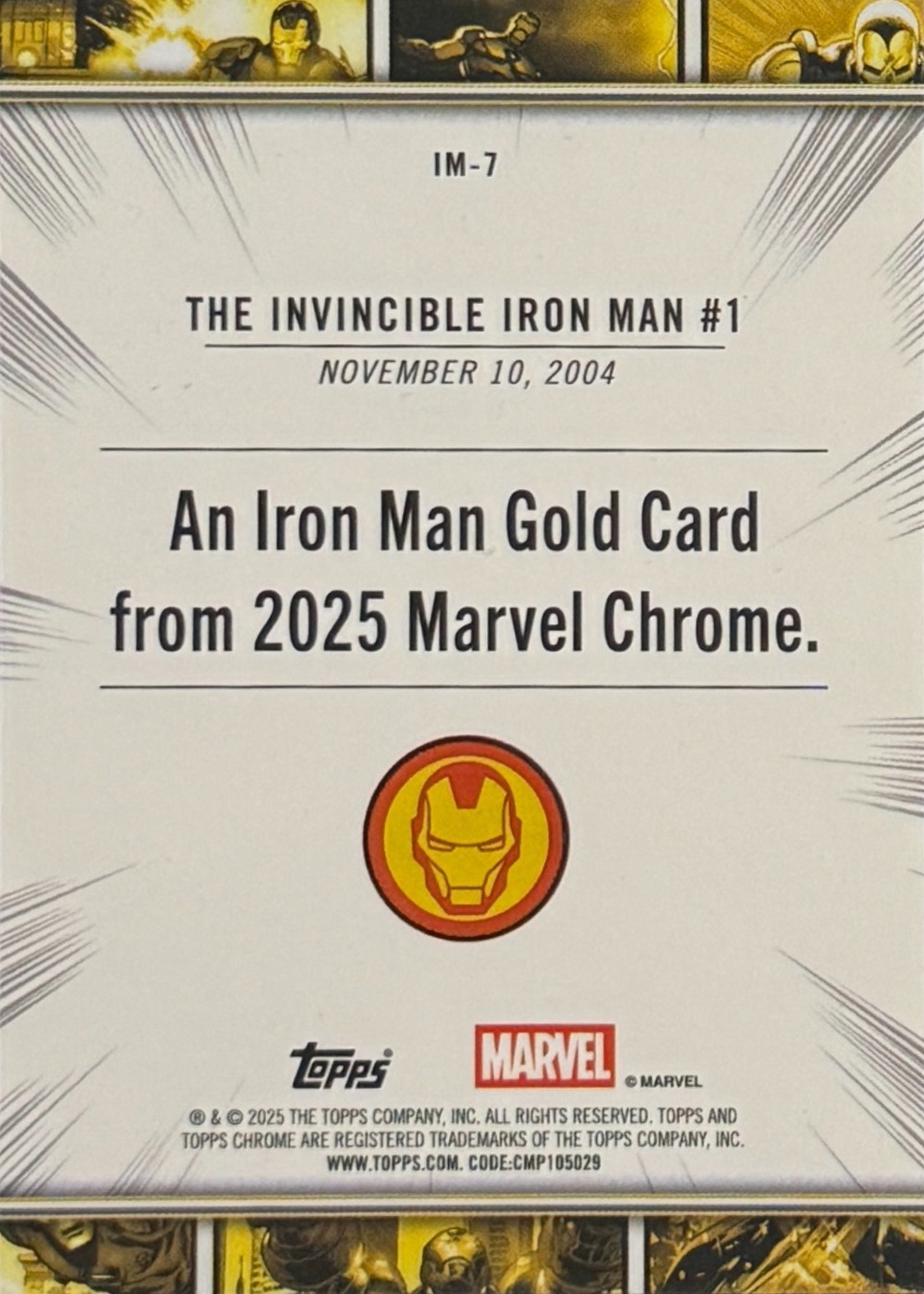 Iron Man back card image