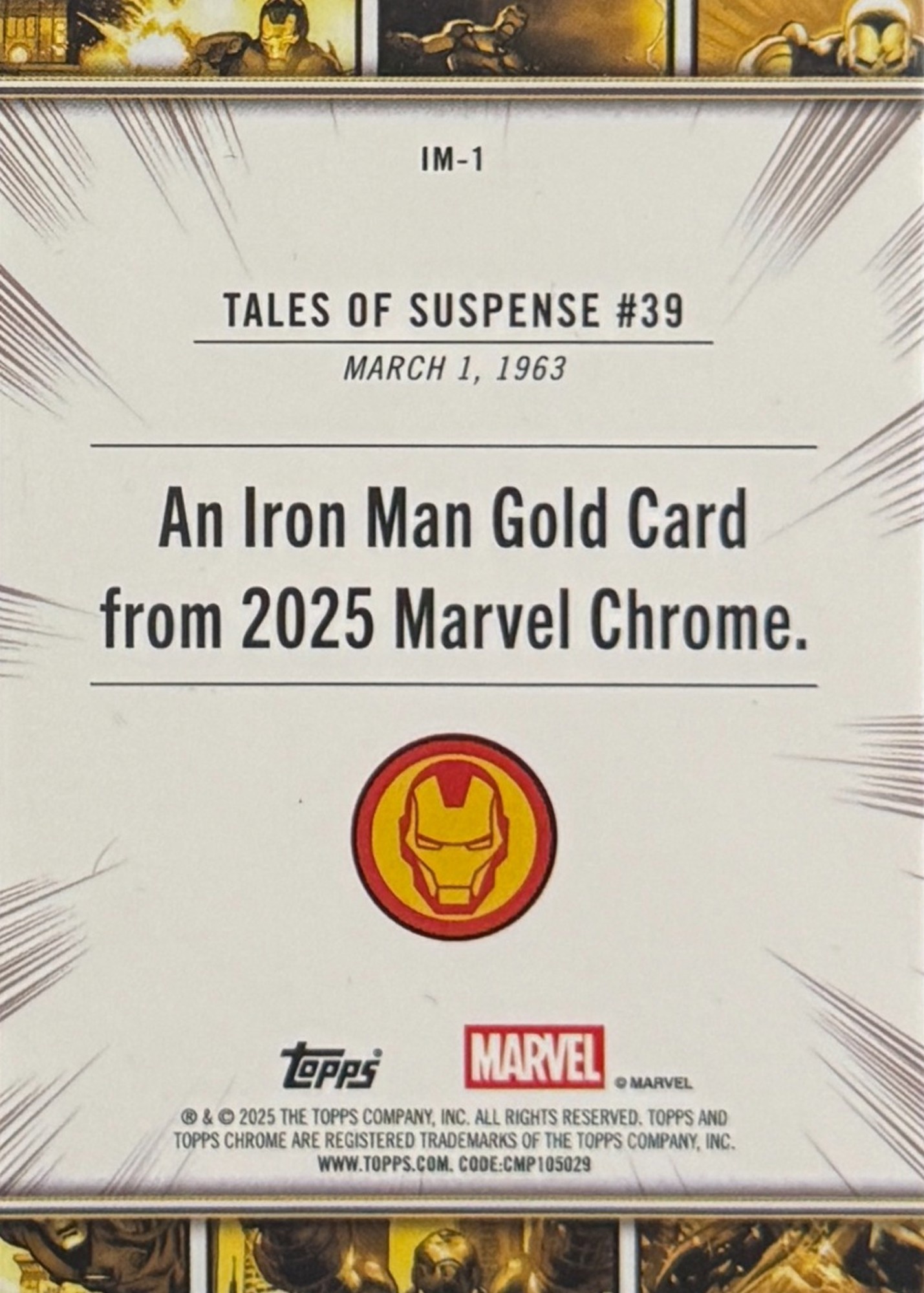 Iron Man back card image