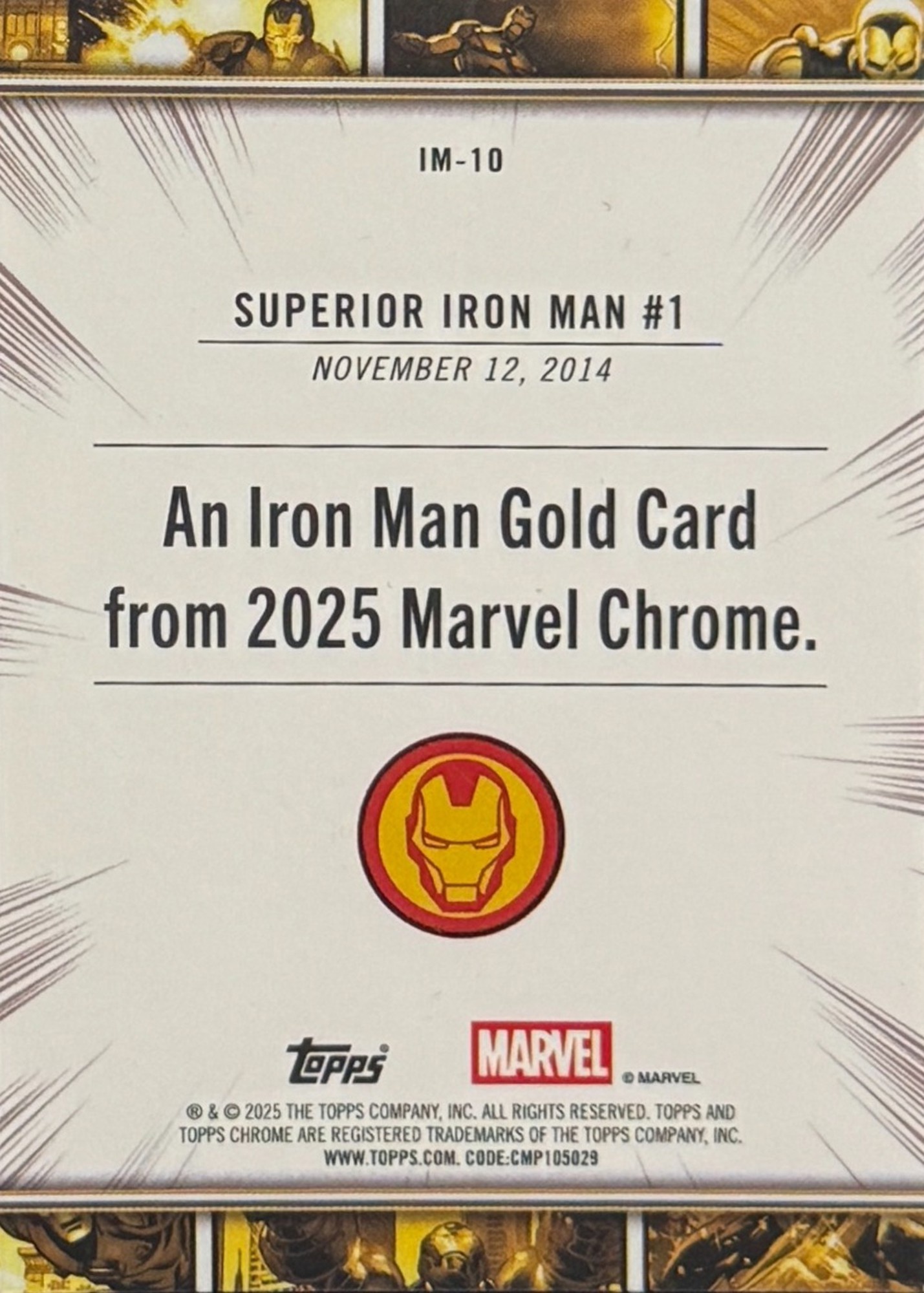 Iron Man back card image