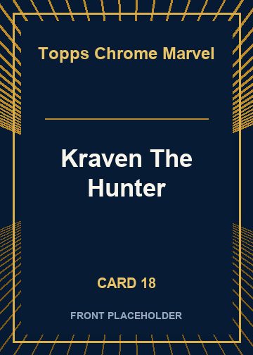 Kraven The Hunter front artwork