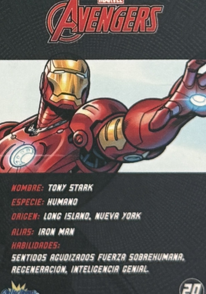 Tony Stark / Iron Man back artwork