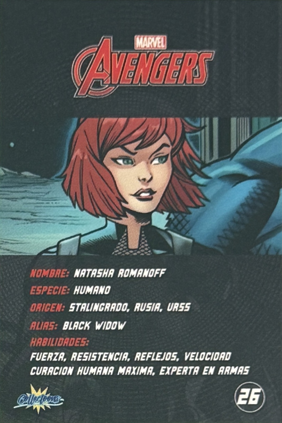 Natasha Romanoff / Black Widow back artwork