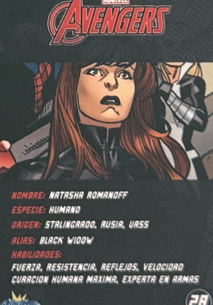 Natasha Romanoff / Black Widow back artwork