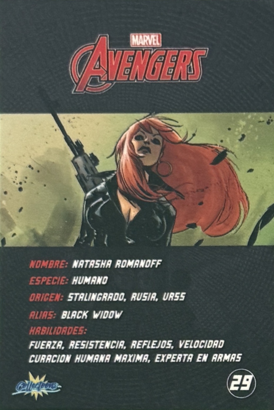 Natasha Romanoff / Black Widow back artwork