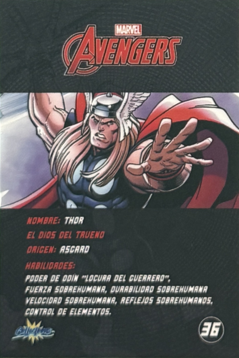 Thor back artwork