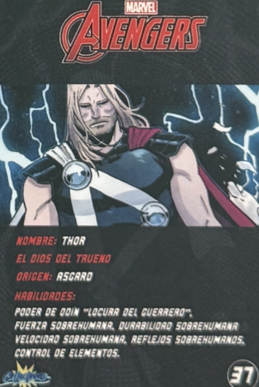 Thor back card image