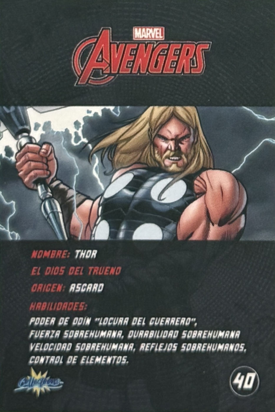 Thor back card image