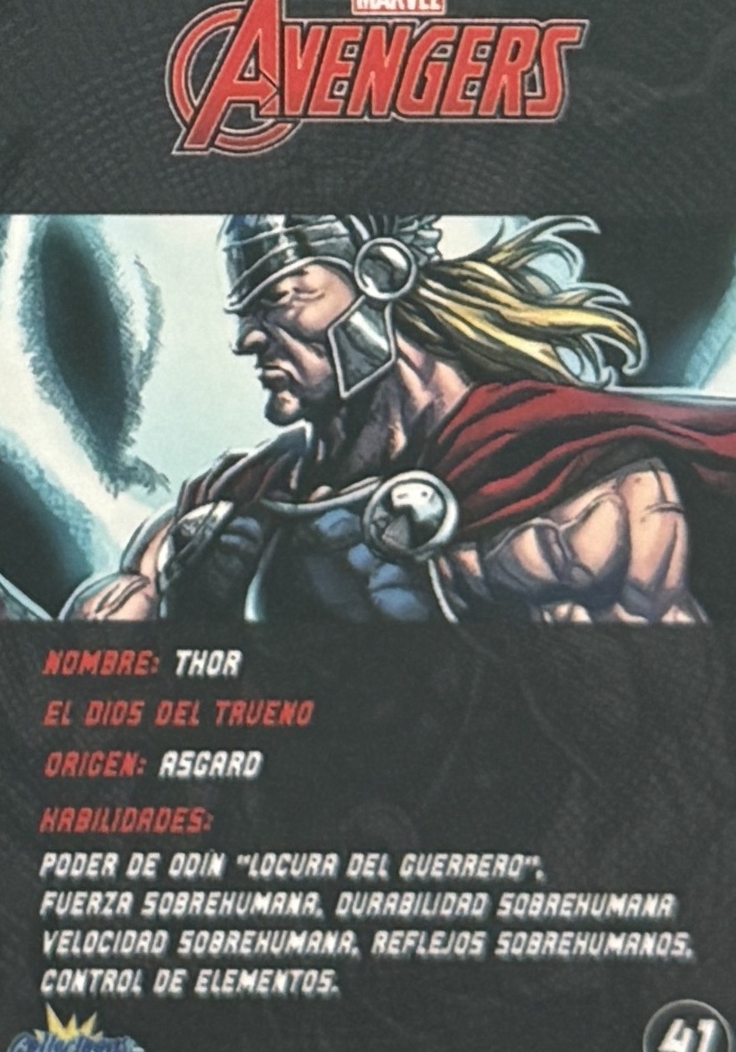 Thor back card image