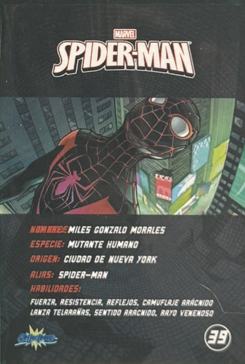 Miles Gonzalo Morales / Spider-Man back card image