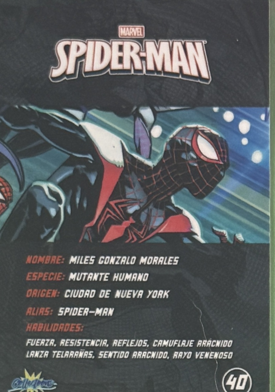 Miles Gonzalo Morales / Spider-Man back card image
