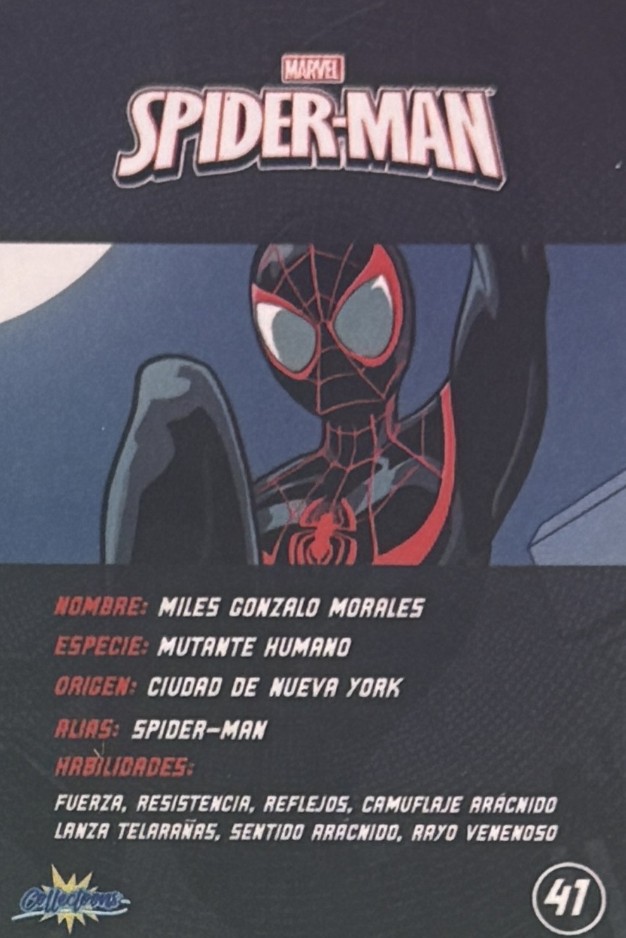 Miles Gonzalo Morales / Spider-Man back card image