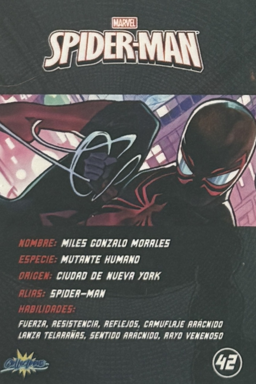 Miles Gonzalo Morales / Spider-Man back card image