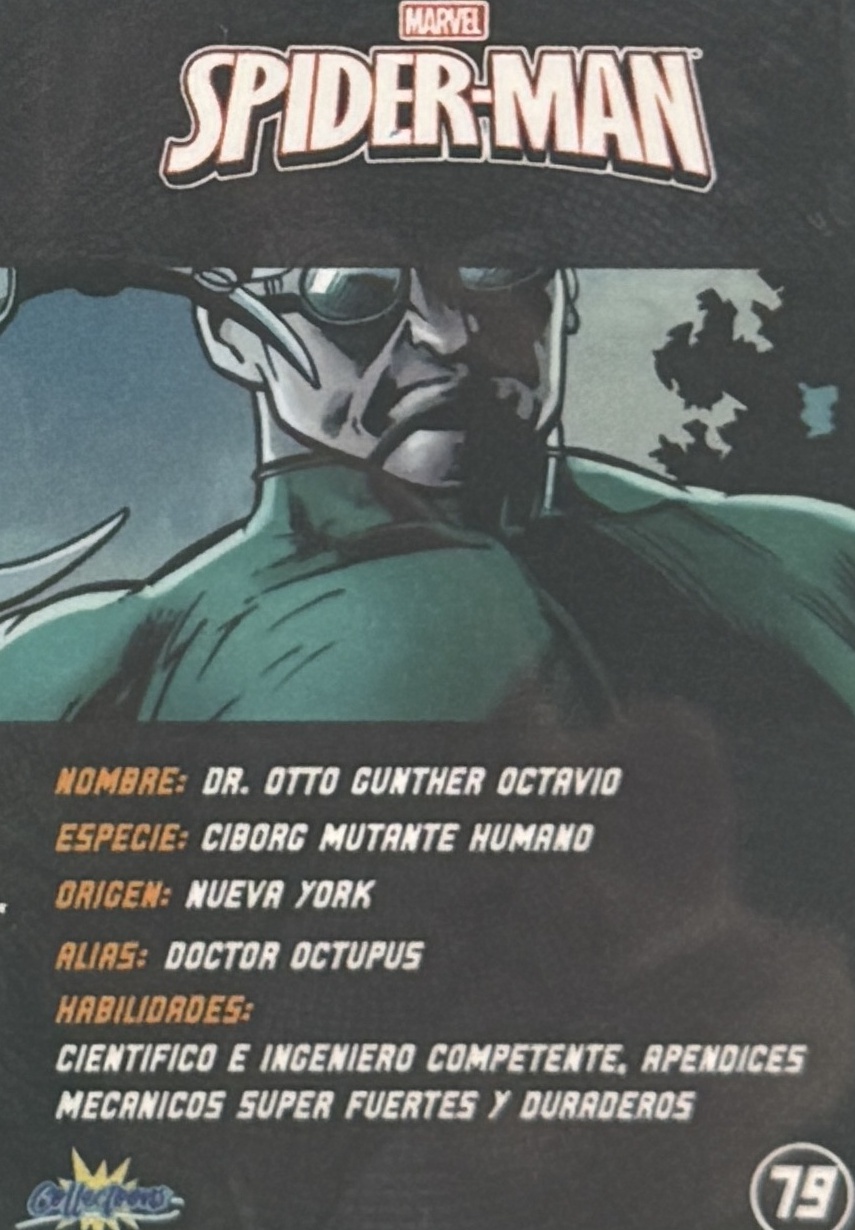 Dr. Otto Gunther Octavio / Doctor Octopus back card image